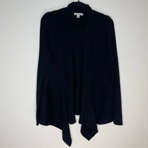 dressbarn | Black Waterfall front Tunic Length Cardigan | XL